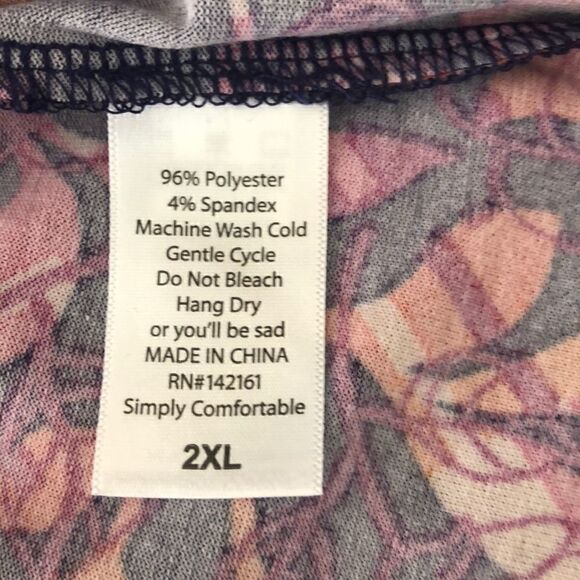 NWOT LuLaRoe charcoal gray, navy and pink shift dress NWOT - Picture 6 of 6